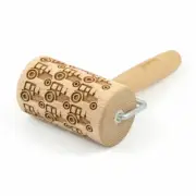 Folkroll dough roller tractor rolling pin embossing roller pattern motif beec...