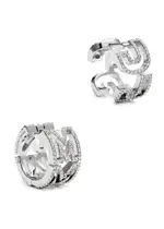 Marc Jacobs The Monogram Crystal-embellished Earrings - Silver ONE SIZE