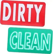 SHOWERORO 2-Sided Magnetic Cleaning Sign for Dishwasher Easy Flip Indicator for Clean Dirty