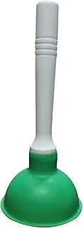 Coralpearl Hand Drain Plunger Small Force Pump Cleaner Plumber Helper Unclogger Tool Short Little Clog Remover for Kitchen Sink, Bathroom Toilet, Shower Tub in 4 Inch Cup 9" Bar Handle (Green)