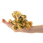 NEW PLUSH SOFT TOY Folkmanis 8013 Mini Blue Ringed Octopus Finger Puppet