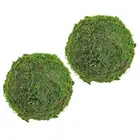 2 Pcs Simulated Moss Ball Decoration Artificial Plant Topiary Balls Vase Filler
