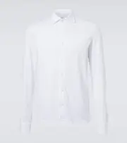 [Fedeli] Fedeli Jason cotton jersey shirt UK 15 white