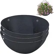 14 Inch Fabric Hanging Basket Liner, Black Non-Woven Hanging Plant Liner, Window Box Liners Replacement for Planter Garden Fence Flower Baskets Vegetable Pot, Plant Basket Accessories