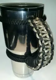 Paracord Handle for 40, 30, or 20oz Yeti, RTIC & Ozark Tan Camo & Black