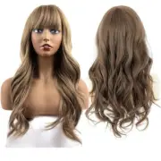 Long Wigs with Bangs for Women Curly Wavy Hair Heat Resistant Synthetic Wigs