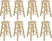 Classic Round-Seat 24" Tall Kitchen Counter Stools for Homes, Dining Spaces, and