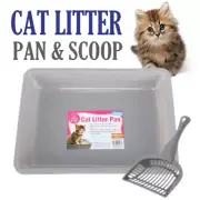 Durable 2PC Cat Litter Scoop & Tray Easy to Use Litter Tray Box Pans Kitty