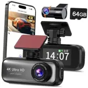 Ultra HD Dash Cam Front and Rear, 4K+1080P Dual Lens Car Camera for Cars,