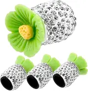 JECOMPRIS 4pcs Rhinestone Valve Caps Durable Decorative Air Nozzle Covers Fit for Cars Motorcycles Atvs and More Stylish Stem Caps for Enhanced Tire Protection