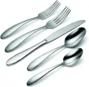 Oneida Reyna 65-Piece Hammered Stainless Steel Flatware Set ~~ NEW