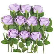 10pack Realistic Fake Roses Artificial Flowers with Stem for Lavender