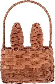 Rabbit Ear Egg Basket Small Shaped Organizer Girl Basket Wicker Woven Basket Ears Storage Basket Nursery - Rattan Handwoven Cute for Decoration Iron