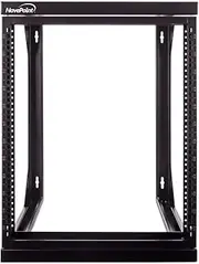 NavePoint 12U Wall Mount Server Rack With Swing Gate - 19 Inch Open Frame for IT, AV & Network Equipment - 18" Deep, Black