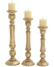 Peyton Lane Set of 3 Wood Candle Holders