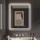 24'' x 30'' Led Bathroom Mirror Gesture Control Wall Mounted Frameless Lighted