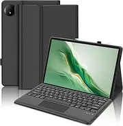 FOGARI Trackpad Keyboard Case for Honor MagicPad2 12.3-inch AI Tablet, Wireless Detachable Folio UK Version Touchpad Keyboard Cover for Honor MagicPad2 2024, Black
