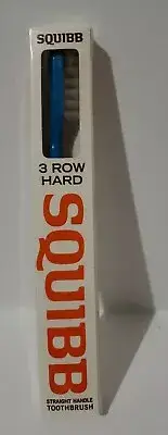 Squibb 3 Row Hard Toothbrush In Plastic Hard Straight, Blue - Rare - One Brush