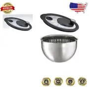Rosle Stainless Steel Large Salad Spinner & Glass Lid - Fresh Greens Made Easy