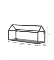 Stylewell 7 in. H x 17 in. W x 5 in. D Black Metal Wall-Mount Bookshelf