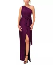 AIDAN BY AIDAN MATTOX Women's One-Shoulder Knit Gown Magenta Size 4 $265