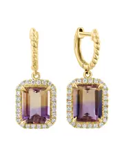 Effy Fine Jewelry 14K 4.68 ct. tw. Diamond & Ametrine Earrings
