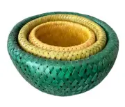 Bambu Nesting Bowls In Green Colors (Set Of 3) Crate & Barrel Lovely Vintage