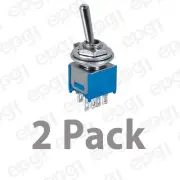 2 PACK - DPDT (ON/OFF/ON) SUB-MINI TOGGLE SWITCH 3A@125VAC-1A@250VAC #SMT4-2PK