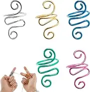 5Pcs Handmade Crochet Ring for Finger, Adjustable Yarn Tension Loop Ring, Yarn Tension Control Ring, Knitting Guide Finger Holder Crochet Tool for Hand Weaving,Crocheters Knitters Gift Women Mom