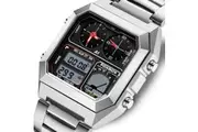 Mens Stainless Steel Chrono Sport Watch Digital Backlight, 3ATM Waterproof Watch