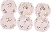 QUMIIRITY 12-Sided Constellation Dice for Divination Tarot Resin Game Dice Set Party Favors Beautiful Resin Material