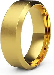 [FUTPLOR] Minimalist Rings for Men Titanium Men`s Wedding Ring 8 MM Width Matte Finished/High Polished Usual Wear Scratch-Resistant Beveled Ring Comfort Rings for Men Size 10
