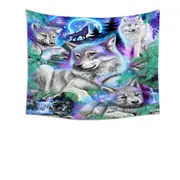 Forest Animals Art Daydream Galaxy Wolves Tapestry