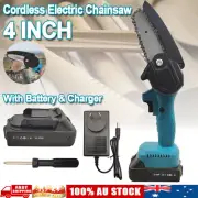 4'' Cordless Electric Chainsaw Wood Cutting Saw Battery Charger For Makita 18V