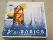 New Vintage 24 pc. Libbey Basics Beverageware Glass Set beverage drinking libby