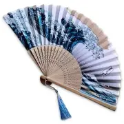 Hand Held Foldable Fan Japanese Decor - Portable Handheld Bamboo Fans...