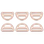 1.5" Adjuster Triangle with Bar Swivel Clip D Dee Ring Buckle, 6Pcs Rose Red