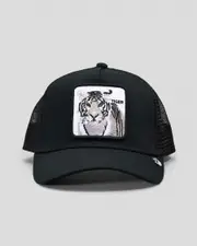 [Goorin Bros] Goorin Bros Men's The White Tiger Trucker Cap in Black One Size Black