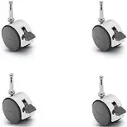 Pacer Hooded Caster - Set of 4 Locking Bright Chrome 50mm Diameter Locking Caste