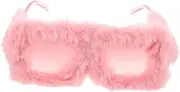 [Minkissy] Big Plush Sunglasses for Women Round Frames Fuzzy Fashion Sunglasses for Outdoor Festival Accessories
