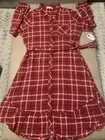 Harlow And Rose Flannel Plaid Button Down Midi Dress NWT - Women’s Size XL