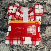 Wondershop 3T 2-piece Toddler Family Sleep Set PJ white Red Black Plaid