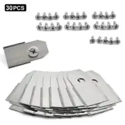 30Pcs Compatible For Husqvarna Lawn Mower Stainless Steel Replacement Cutting Blades, 35x18mm Silver