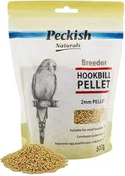 Peckish Breeder Hookbill Pellet 2mm 500gm, Green - Enhances Egg Production and Chick Health, Enriched with Protein, Essential Vitamins and Minerals - Ideal for Budgies, Cockatiels and Lovebirds.