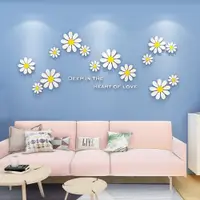 在飛比找ETMall東森購物網優惠-雛菊花朵臥室墻壁廣告貼紙客廳沙發電視墻背景墻面裝飾遮丑墻貼畫