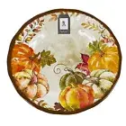 Rachel Ashwell Harvest Fall Pumpkins Thanksgiving Melamine Dinner Plates Set 4