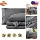 Luxury King Sheet Set - Ultra-Soft Microfiber, 1800 Thread Count, Heathered Grey