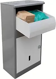 Smart Parcel Drop Box, Weatherproof Outdoor Delivery Box with Password Lock, Anti-Rust, Safe Storage Space, Freestanding Lockable Outdoor Letterbox Mailbox, for Home, Company, Apartment