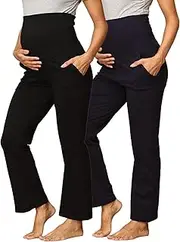 [The Mom Store] Comfortable Maternity Trackpants, Pre and Post Pregnancy, Wide Belly Band Support |95% Cotton 5% Lycra