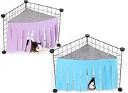 HUIRUMM 2 Pcs Hamster Tent Hammock Hideaway,Guinea Pig Hideout Hideaway Corner Fleece Toys Cage Accessories Cute Ferret Hammock and Sleeping Bed for Ferrets Chinchillas Small Pets